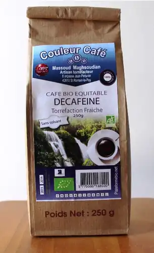 Café décaféiné grain kg